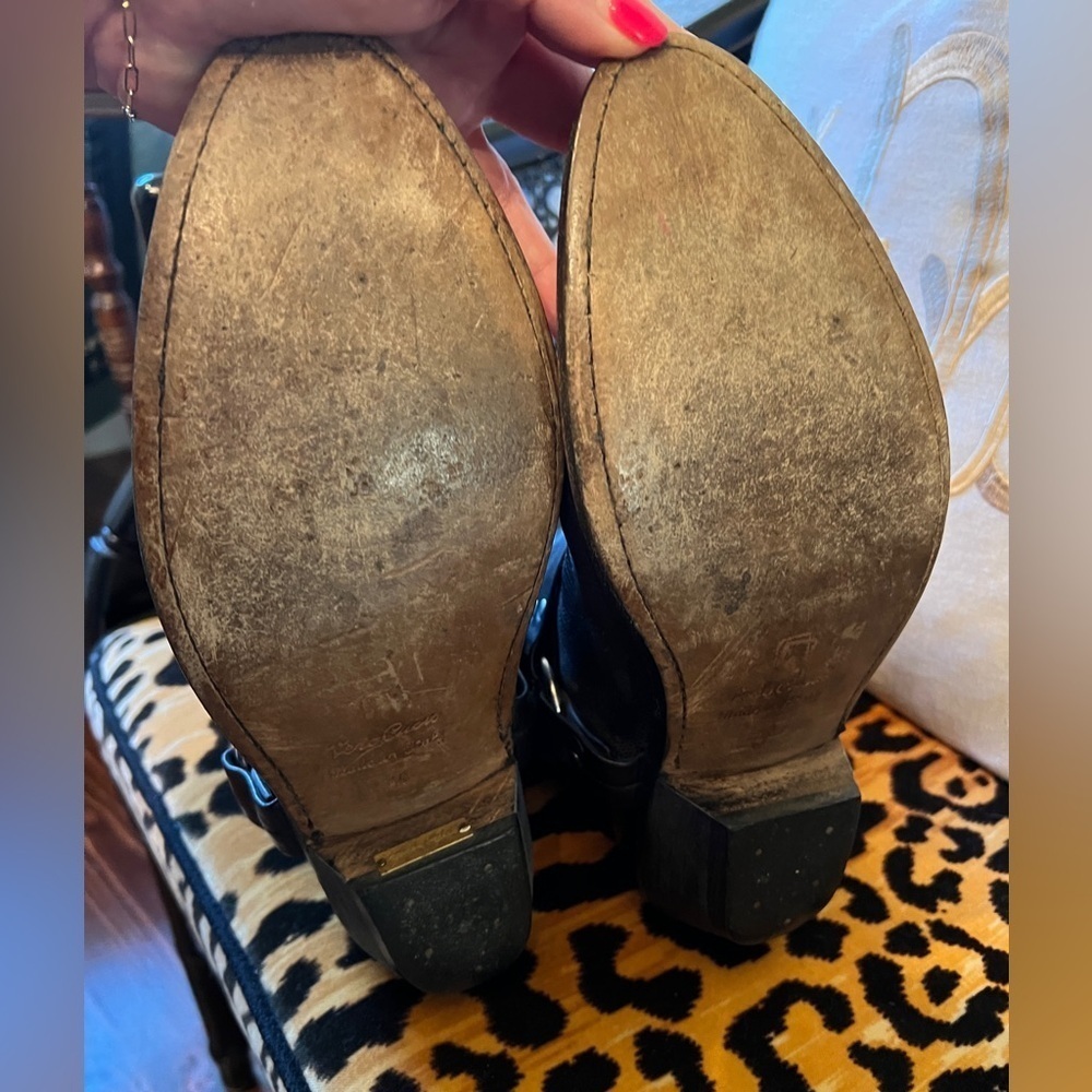 GOLDEN GOOSE Black Leather Boots Motorcycle Cowboy Boots Made in Italy - Picture 11 of 14